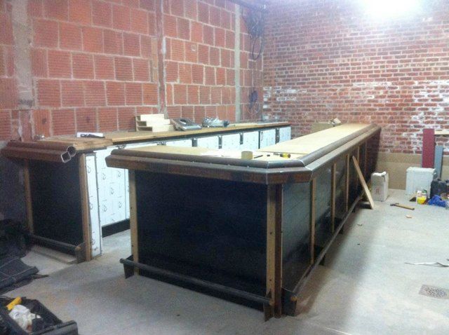 The bar, coming along last month. 